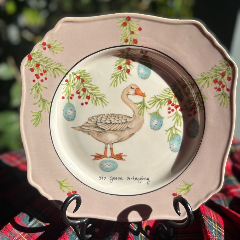Anthropologie Lou Rota 12 Days of Christmas Dessert Plate